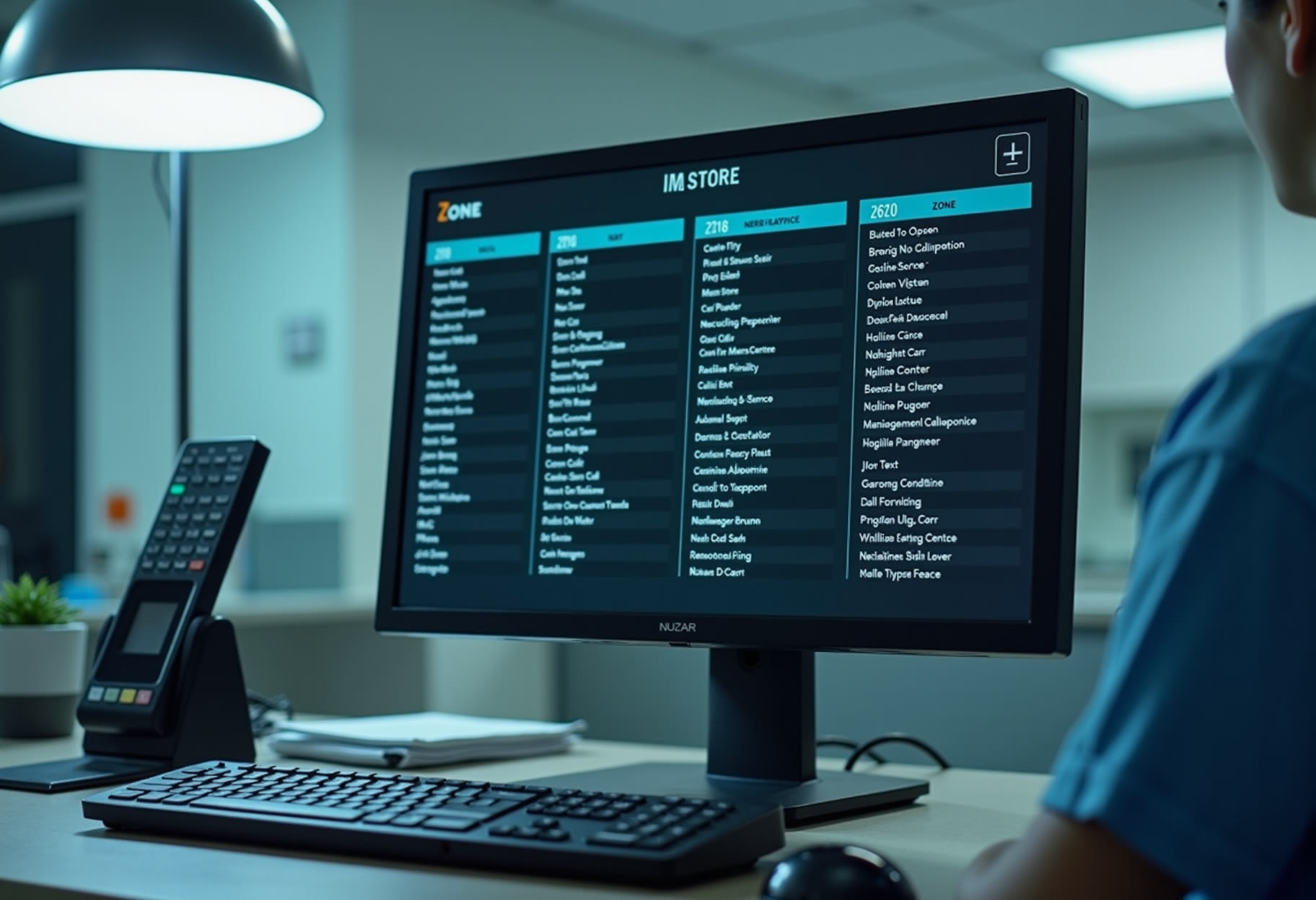 Master console screen showing active calls